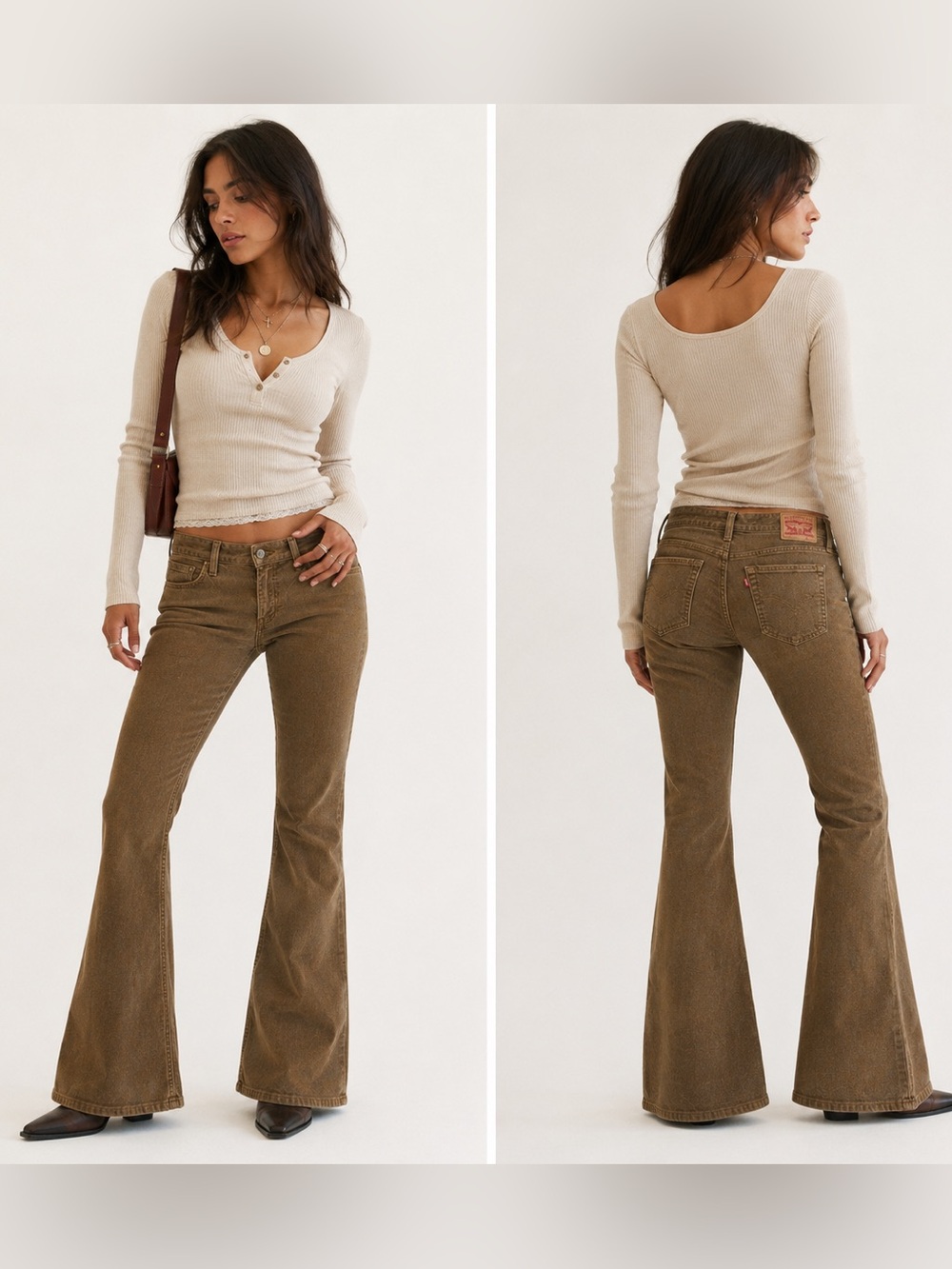 Levi’s 726 Flare Corduroy Pants Brown High Rise Retro 70s Style